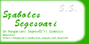 szabolcs segesvari business card